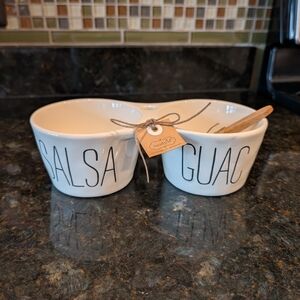 Mud Pie Salsa and Guac Ceramic Bowl Set